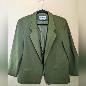 Norton McNaughton Olive Green Women's Blazer Jacket with Notch Lapel